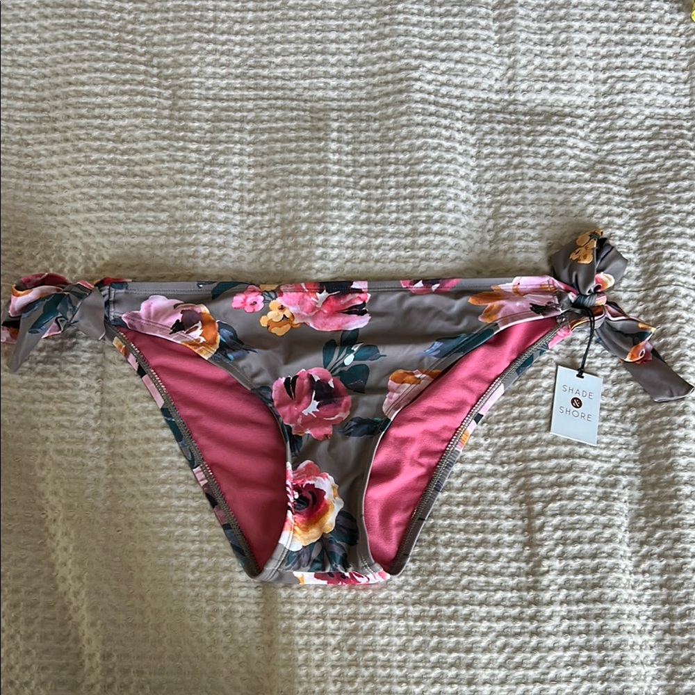 Floral Bikini Bottom with Side Ties
